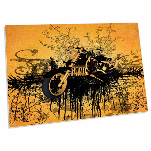 3dRose Steampunk, Awesome Motorcycle with Grunge - Desk Pad Place Mats (dpd-251921-1)