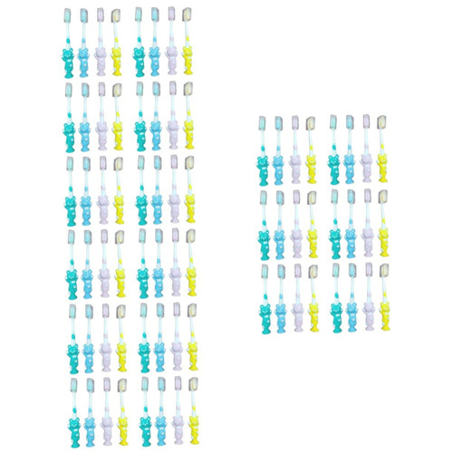 Hemoton Bulk Toothbrushes 72 pcs Toothbrush Child Size Baby Teeth Kids Teeth Brushing Kids Oral Care kit Cartoon Tooth Brush Baby Teeth Cleaner Kids Tooth Household Toddler pp Cleaner