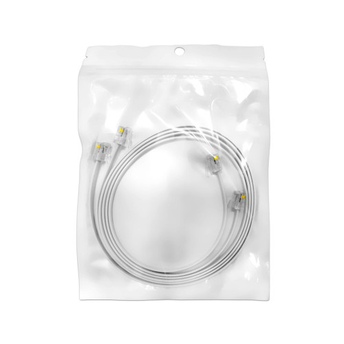 (2 Pack) 3 Foot White Short Telephone Cable Rj11 Male to Male 36', Phone Line Cord