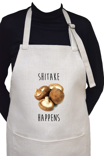 Shiitake Happens Adjustable Neck Apron With Large Front Pocket