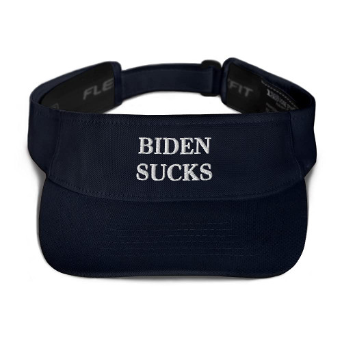 Biden Sucks Hat (Embroidered Visor) Anti-Joe Biden Navy