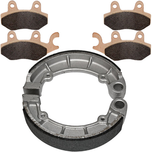 Caltric Front & Rear Brake Pads Shoes Compatible with Kawasaki Klf300 Klf-300 Bayou 300 4X4 1995-2000