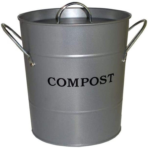 Exaco 2-in-1 Kitchen Countertop Compost Bin, 1 Gallon, Silver Exaco 2-in-1 Kitchen Countertop Compost Bin, 1 Gallon, Silver