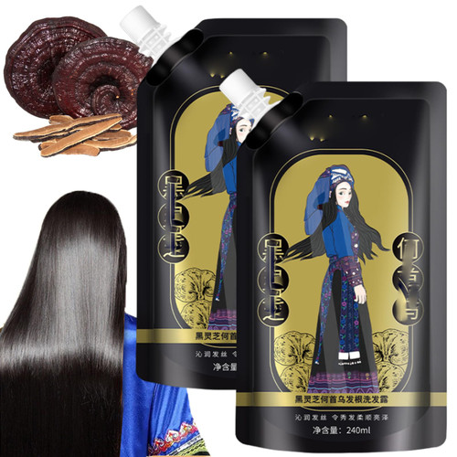 Identicalven Anti Hair Loss Shampoo, Ginger Plant Extract Anti-Hair Loss Hair Shampoo, 240ml Polygonum Multiflorum Oil Control Anti-Dandruff Shampoo, Ginger Extract Shampoo From Korean (2pcs)