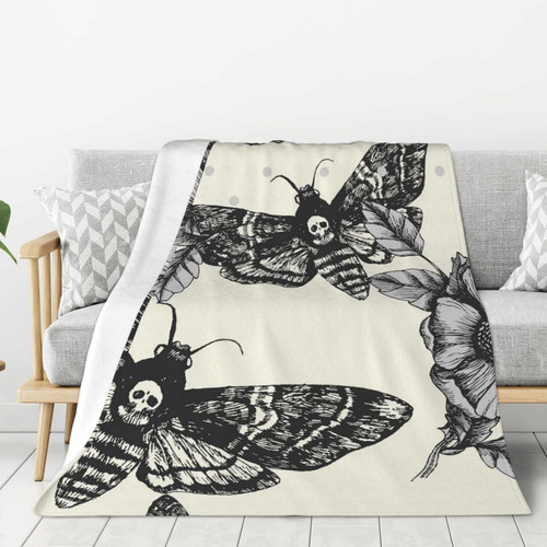 KILOWR Gothic Death Moth Blanket for Kids Adults, Soft Lightweight Fuzzy Gothic Death Moth Throw Blankets 40x50 Inches for Couch Sofa Bed Home Decor KILOWR Gothic Death Moth Blanket for Kids Adults, Soft Lightweight Fuzzy Gothic Death Moth Throw Blankets 40x50 Inches for Couch Sofa Bed Home Decor