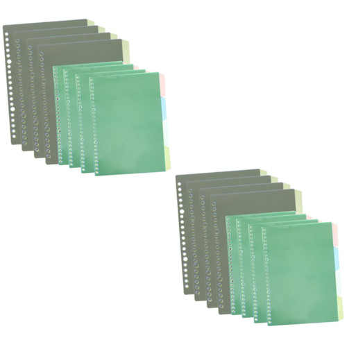 VILLCASE 16 Sets Loose-Leaf Divider Page Dividers Address Book with Alphabetical Tabs Page Separator Plastic Subject Divider Colored Tabs Notebook Index Dividers Pp Pager A4 Detachable