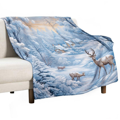 MaSiledy Snow Forest Frost Pictures Xmas Tree Deer Mountain House Blanket Xmas Rustic Winter Holiday Fleece Throw Blanket 40"x50" Flannel Fleece Throw Blanket for Bed Couch Sofa Gifts Gift Idea MaSiledy Snow Forest Frost Pictures Xmas Tree Deer Mountain House Blanket Xmas Rustic Winter Holiday Fleece Throw Blanket 40"x50" Flannel Fleece Throw Blanket for Bed Couch Sofa Gifts Gift Idea