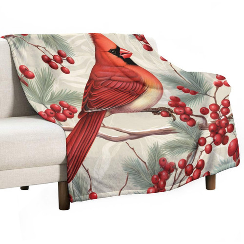 MaSiledy Summer Throw Blanket Winter Christmas Cardinal Bird Red Berries Flannel Fleece Throw Blanket Bereavement Sympathy Blanket 40"x50" for Couch Bed Decor for Kids and Adults MaSiledy Summer Throw Blanket Winter Christmas Cardinal Bird Red Berries Flannel Fleece Throw Blanket Bereavement Sympathy Blanket 40"x50" for Couch Bed Decor for Kids and Adults