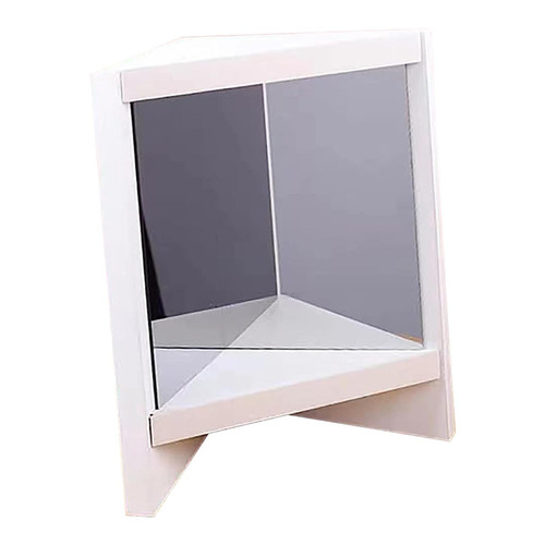 Silian Non Reversing Mirror Real Me Mirror Non-reversing Cosmetic Stand Mirror Left Right Non Reverse Mirror Household White Square Wooden Real Mirror Inverted Mirror for Photo, Modeling, Interviews