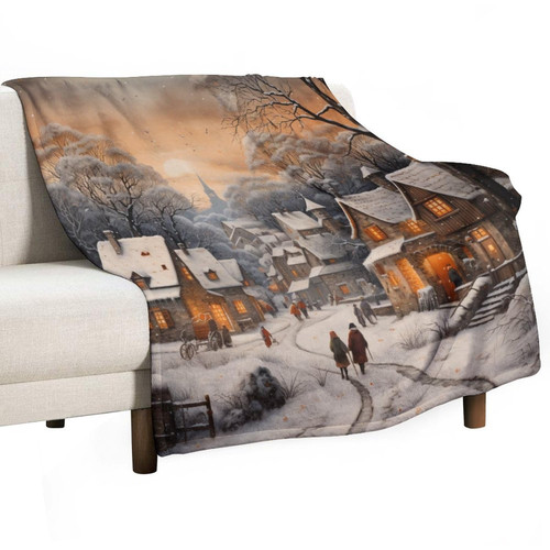 Snowy Village Blanket Happy Winter Holiday Throw Blankets 40"x50" Flannel Fleece Throw Blanket for Couch Sofa Bed for Adult Kid Birthday Holiday Christmas Soft, Plush, Warm Winter Cabin Throw Snowy Village Blanket Happy Winter Holiday Throw Blankets 40"x50" Flannel Fleece Throw Blanket for Couch Sofa Bed for Adult Kid Birthday Holiday Christmas Soft, Plush, Warm Winter Cabin Throw