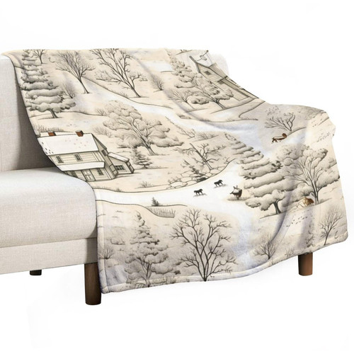 Soft Throw Blanket Christmas Winter Scene Cream & White Cozy Flannel Bed Blanket Xmas Rustic Winter Holiday Blanket 40"x50" for Bed Couch Sofa Gifts for Adults Fleece Flannel Plush Microfiber Blanket Soft Throw Blanket Christmas Winter Scene Cream & White Cozy Flannel Bed Blanket Xmas Rustic Winter Holiday Blanket 40"x50" for Bed Couch Sofa Gifts for Adults Fleece Flannel Plush Microfiber Blanket