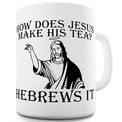 TWISTED ENVY 15 OZ Ceramic Coffee Mugs - Jesus Tea Funny Design Tea Cup - Novelty Gifts for Home and Office, Friends, Family, Men and Women