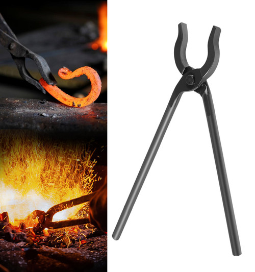 0004930-300 Blacksmiths' Tongs, Perfect for Handmade Knife Farrier Metalworking Forge Tools, Mandrel Blacksmith Tong (12-inch, 300mm)