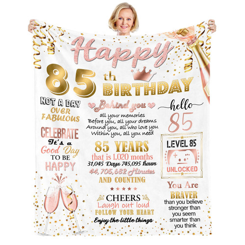 85th Birthday Gifts Blanket, 85th Birthday Gifts for Women, 85th Birthday Decorations for Women, Gifts for 85 Year Old Woman, 85th Birthday Gift Ideas for Mom Wife Sister Grandmother (50" X 60")