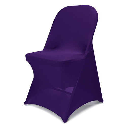 Babenest Spandex Folding Chair Covers Upgraded 10 PCS Universal Stretch Washable Fitted Chair Slipcovers Protector for Wedding, Holidays, Banquet, Party, Celebration (Purple)
