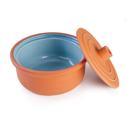 Luksyol Clay Pot For Cooking, Large Pot, Big Pots For Cooking, Handmade Cookware, Cooking Pot With Lid, Turquoise Pot, Terracotta Casserole, Turquoise Clay Pots For Cooking, Dutch Oven Pot 6.3in