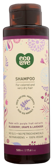 ecoLove Made With Purple Fruit Extracts Blueberry, Grapes and Lavender, Shampoo, No SLS, Paraben Free, 17.6 Fluid Ounce (Pack Of 1)