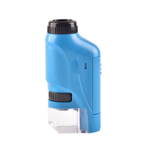 SDLSH Microscope Accessories kit Slide Preparation camer 60x-120x LED Lighted Pocket Microscope Science Kit Microscope Accessories (Color : Blue)
