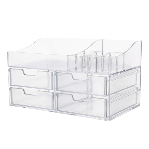 Cabilock 1Pc Box cosmetic storage box acrylic drawer organizer jewelry storage drawers skin care organizer acrylic makeup storage Cosmetic Makeup Organizer multi-layer makeup box
