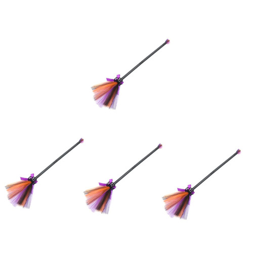 Didiseaon 4pcs Detachable Broom Cosplay Broomstick Cosplay Witch Broom Prop Witch Broomstick Party Cosplay Witch Broom Role Play Outfits Kids Cosplay Witch Broom Child Prom Mesh The Witch
