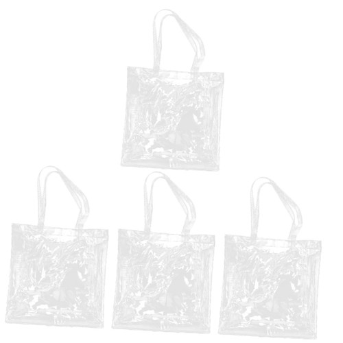 STOBOK 4pcs Handbag Document Organizer Letter Size Tote Bag with Handles Book Carrier Office Storage Supplies File Folders Office File Organizer File Bags Gift Student Transparent Bag PVC