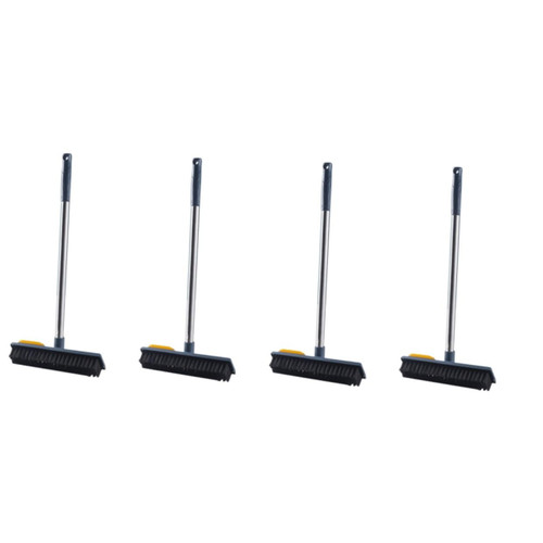 HOMSFOU 4pcs Squeegee Brush Broom Grout Brush Scrape Tub Tile Scrubber Brush Carpet Sweeper Broom and Dustpan Carpet Tiles Bathtub Scrubber Cleaning Brush Cleaning Ball Long Handle Abs