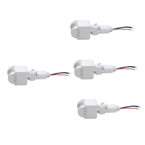 Gadpiparty 4pcs Sensor Light Motion Switch Sensor Controller Hs220 Pir Sensor Motion Light Switches Jackbox Motion Sensor Light Outdoor Led Light Body Socket Electronic Sports White