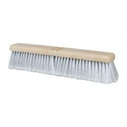 PRO SOURCE 18" Wide Fine-Sweep Poly Bristle Push Broom Head: Bolt-On Handle Connection