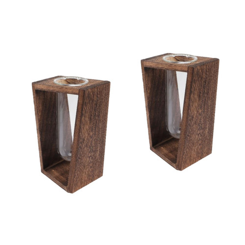 Happyyami 2pcs Glass Vase Tabletop Terrarium for Hydroponics Decorative Floral Vase Propagation Station Planters for Indoor Plants Hydroponic Test Tube Vase Glass Desk Bud to Rotate