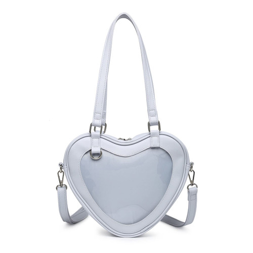 LUI SUI Women Heart Shaped Clear Shoulder Bags Transparent Cute Tote Purse Pin Display Bag