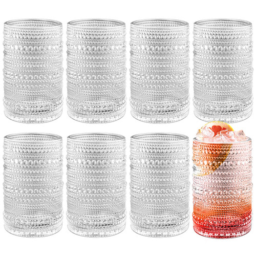 M-Aimee Hobnail Drinking Glasses 14 oz Cocktail Glasses Vintage Glassware Old Fashioned Drinking Glasses Embossed Glassware Cups for Beverage, Water, Wine, Beer, Juice, Mixed Drinkware (Clear, 8 Set) M-Aimee Hobnail Drinking Glasses 14 oz Cocktail Glasses Vintage Glassware Old Fashioned Drinking Glasses Embossed Glassware Cups for Beverage, Water, Wine, Beer, Juice, Mixed Drinkware (Clear, 8 Set)
