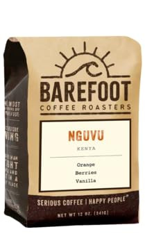 Barefoot Coffee "Nguvu Kenya" Light Roasted Whole Bean Coffee - 12 Ounce Bag