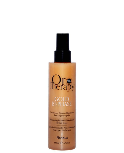 Fanola Oro Therapy Gold Illuminanting Conditioner Bi-Phase 200 ml, 6.7 Fl Oz Made in Italy [italian import]