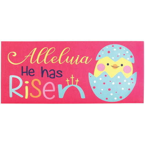 Dicksons Alleluia He Has Risen Decorative Multicolor 22 x 10 Rubber Doormat Insert with Rubber Backing
