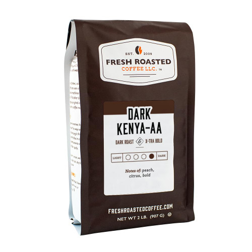 Fresh Roasted Coffee, Dark Kenya AA, 2 lb (32 oz), Dark Roast, Kosher, Whole Bean Fresh Roasted Coffee, Dark Kenya AA, 2 lb (32 oz), Dark Roast, Kosher, Whole Bean