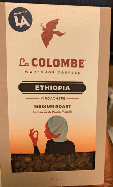 LA COLOMBE Ethiopia Yirgacheffe Whole Bean Coffee, 12 OZ