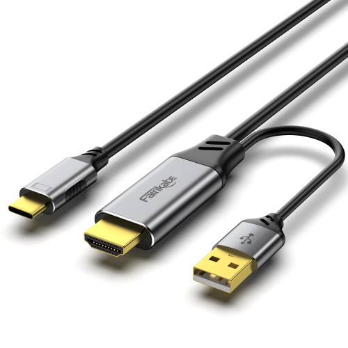 HDMI to USB C Cable 4K60Hz, HDMI 2.0 to UsbC 6.6FT Soft Graphen Cable Adapter, Connect HDMI Laptop, PC, PS5, Xbox, Steam Deck Dock to USB-C Monitor, Nreal Air, Xreal Air, Touchable Portable Monitor