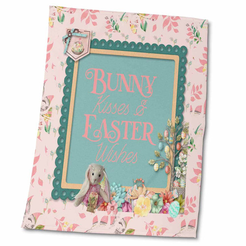 3dRose Image of Bunny Kisses, Easter Wishes, Egg Tree, Bunny, Flora Desogm - Towels (twl-378311-2)