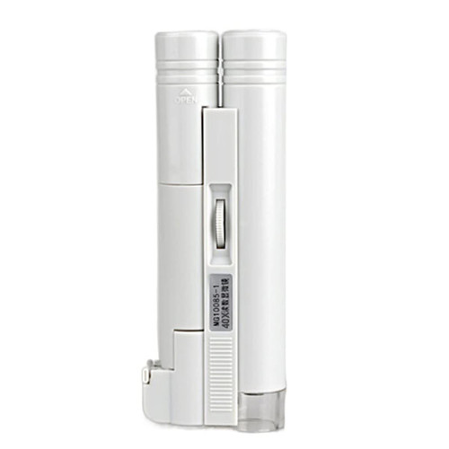 Microscope Kit 40X Illuminated Portable Handheld Microscope Magnifiers with Led Lights Microscope Lens Adapters (Color : 40X)
