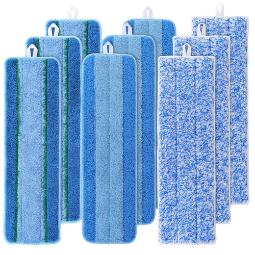 9 Pack Microfiber Cleaning Pads Compatible for Bona Mop, 18 Inch Microfiber Mop Pads for Bona Hardwood Floor Cleaner (3 Deep Clean Pads + 3 Microfiber Cleaning Pads + 3 Dusting Pads)