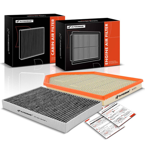 A-Premium 2-PC Engine & Cabin Air Filter with Activated Carbon Compatible with Dodge Charger 2011-2022, Challenger 2011-2022 & Chrysler 300 2011-2020, 3.6L 5.7L 6.4L Replace# A1746, C26176