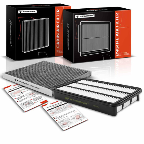 A-Premium 2-PC Engine & Cabin Air Filter with Activated Carbon Compatible with Toyota Avalon 2000 2001 2002 2003 2004 3.0L Replace# A2944C, C35479