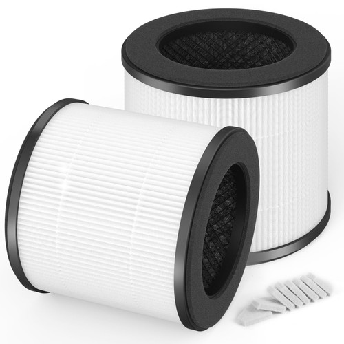 Breabetter AC300 True HEPA Replacement Filter Compatible with Purivortex AC300 Purifiers, 3-in-1 H13 True HEPA Filter?2-Pack?-White