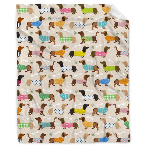 BUYYET Cute Dachshund Decor Fleece Flannel Animals Blanket Wiener Dog Dachshund Gifts Blanket for Women Lightweight Soft Cozy Throw Blanket for Bed Couch Travel Outdoor 40''x 50'' for Kids/Child