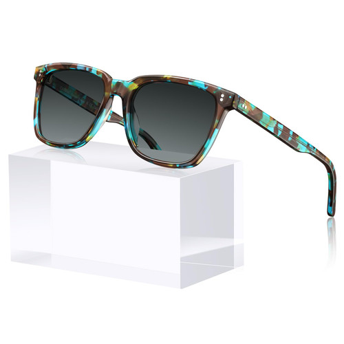 CARFIA Trendy Retro Acetate Womens Sunglasses Polarized UV Protection, Small Face Square Frame Classic Gray Lens Glasses CARFIA Trendy Retro Acetate Womens Sunglasses Polarized UV Protection, Small Face Square Frame Classic Gray Lens Glasses