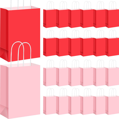 Chivertion 100 Pieces Valentine Day Gift Bags Bulk Red and Pink Gift Bags with Handle Paper Treat Bags Candy Goodies Bags for Shopping Bags Valentine's Day Wedding Birthday Party Favor Supplies Chivertion 100 Pieces Valentine Day Gift Bags Bulk Red and Pink Gift Bags with Handle Paper Treat Bags Candy Goodies Bags for Shopping Bags Valentine's Day Wedding Birthday Party Favor Supplies
