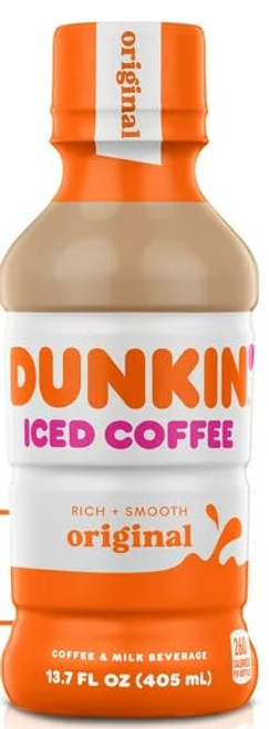 Dunkin' Original, Iced Bottled Coffee Drink, 13.7 fl oz + King Combos QR Code and (3 Bottles of Original Flavor)