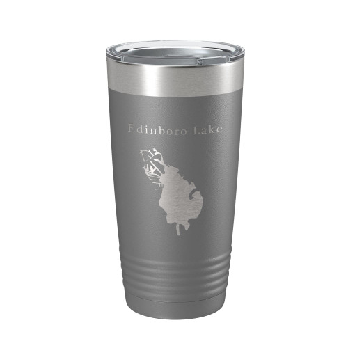 Edinboro Lake Map Tumbler Travel Mug Insulated Laser Engraved Coffee Cup Pennsylvania 20 oz Dark Gray