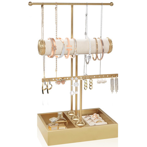 FENRUNXU Jewelry Organizer Stand Necklace Organizer Earring Holder,3-Tier Jewelry Tower Display Stand Jewelry Earring Holder Organizer Display for Necklace, Earring, Bracelet, Ring FENRUNXU Jewelry Organizer Stand Necklace Organizer Earring Holder,3-Tier Jewelry Tower Display Stand Jewelry Earring Holder Organizer Display for Necklace, Earring, Bracelet, Ring