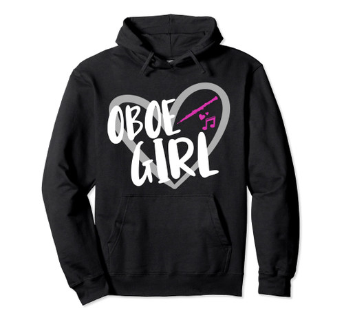 Funny Oboe Girl Heart Oboe Player Pullover Hoodie